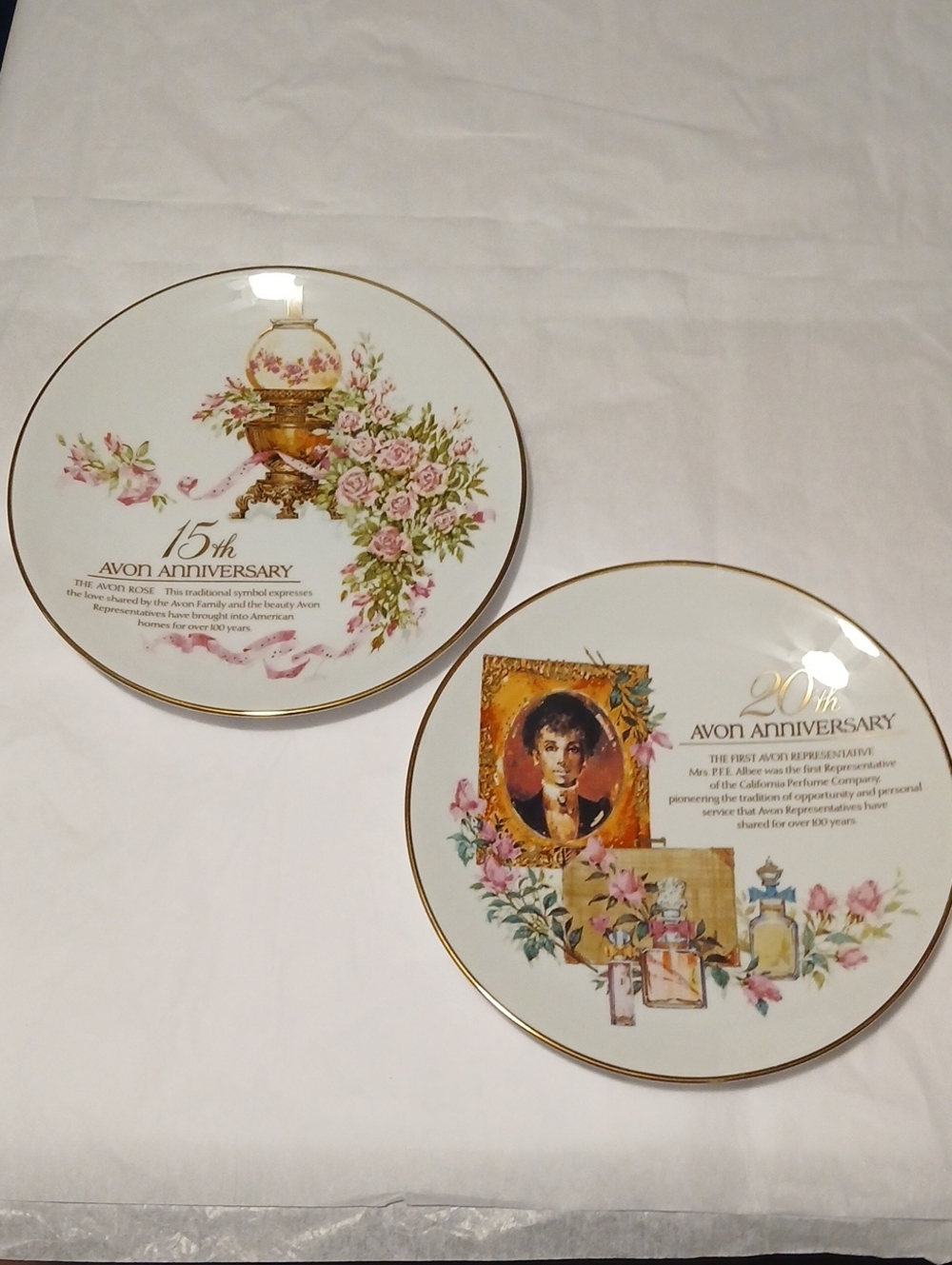Avon Porcelain Commemorative Plate in 22k Gold Trim